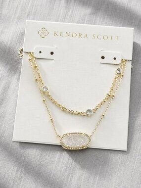 Kendra Scott Elisa Gold Necklace & Drusy